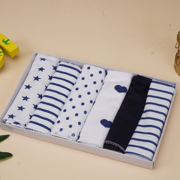 6Pcs Baby Washcloths Navy Blue - Sunshine