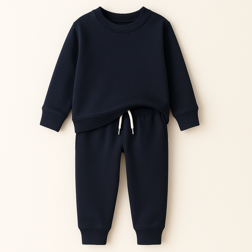 Kids Plain Tracksuit Fleece Navy Blue Sunshine – Baby Planet