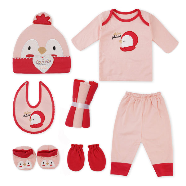 10Pcs Baby Gift Set Red & Pink Chicken - Sunshine