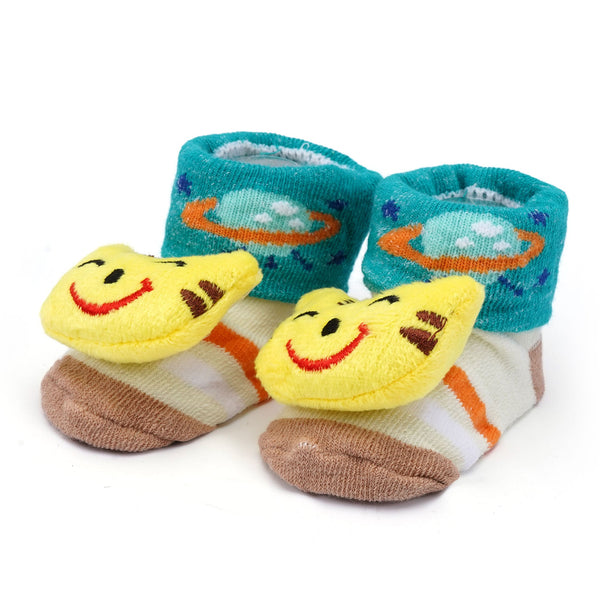 SUNSHINE CHARACTER BOOTIES YELLOW SMILING CAT (0-3 MONTHS)
