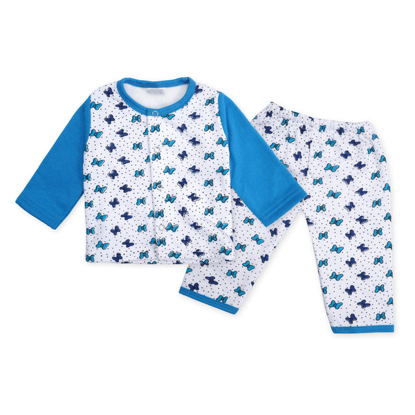 Baby Sleepsuit Fleece Blue Butterfly - Sunshine