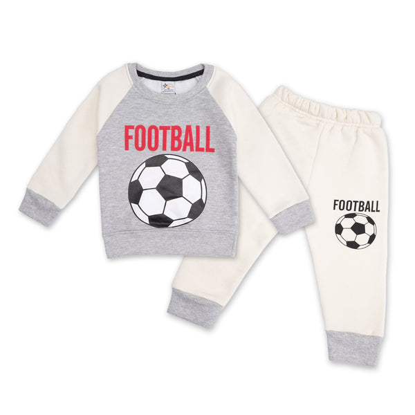 Kids Tracksuit Football Grey & Off White - Sunshine