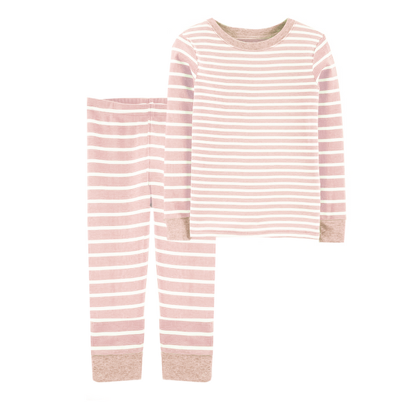 Kids Pajama Set Stripes Baby Pink - Sunshine
