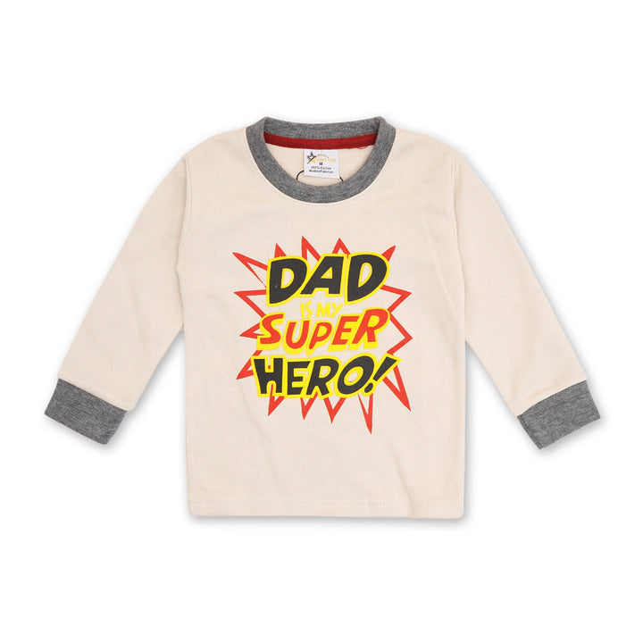 SUNSHINE KIDS PUJMA SET DAD SUPER HERO OFF WHITE XL 3-4Y