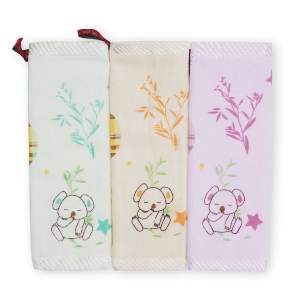 Baby Pack Of 3 Face Towels Bear Beige - Sunshine