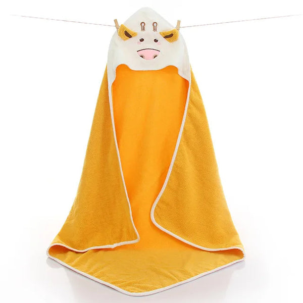 Baby Hooded Bath Towel Moo Yellow - Sunshine