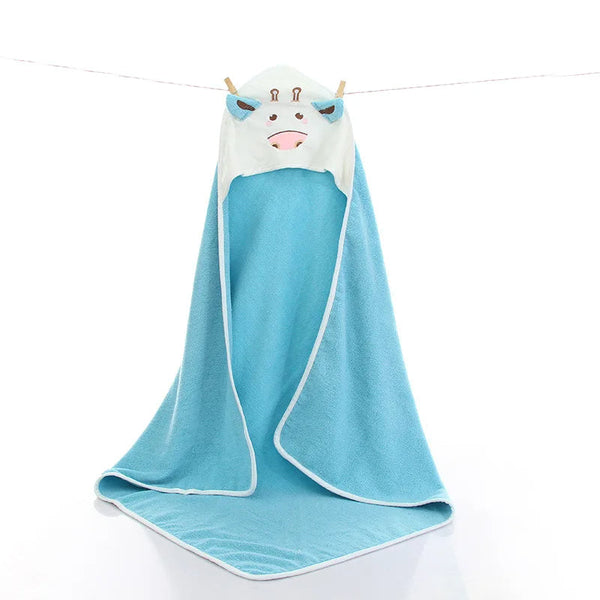 Baby Hooded Bath Towel Moo Blue - Sunshine