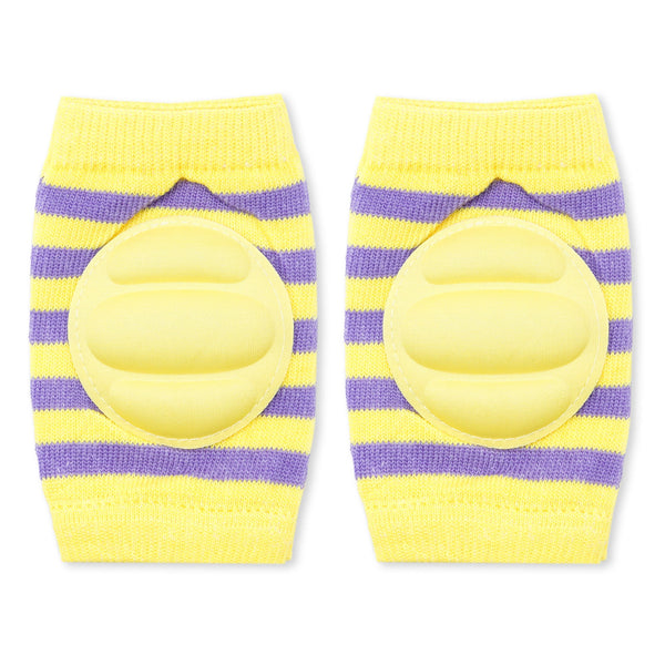 Baby Knee Pads Yellow & Purple Stripes - Sunshine