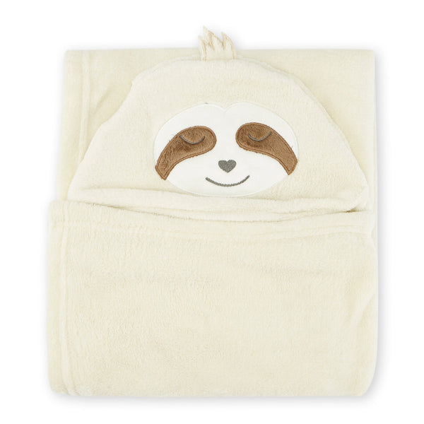 Baby Hooded Bath Shawl Sloth White - Sunshine