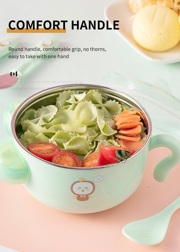 SUNSHINE KIDS INSULATED CHICK DINNER BOWL WITH SPON SEE GREEN