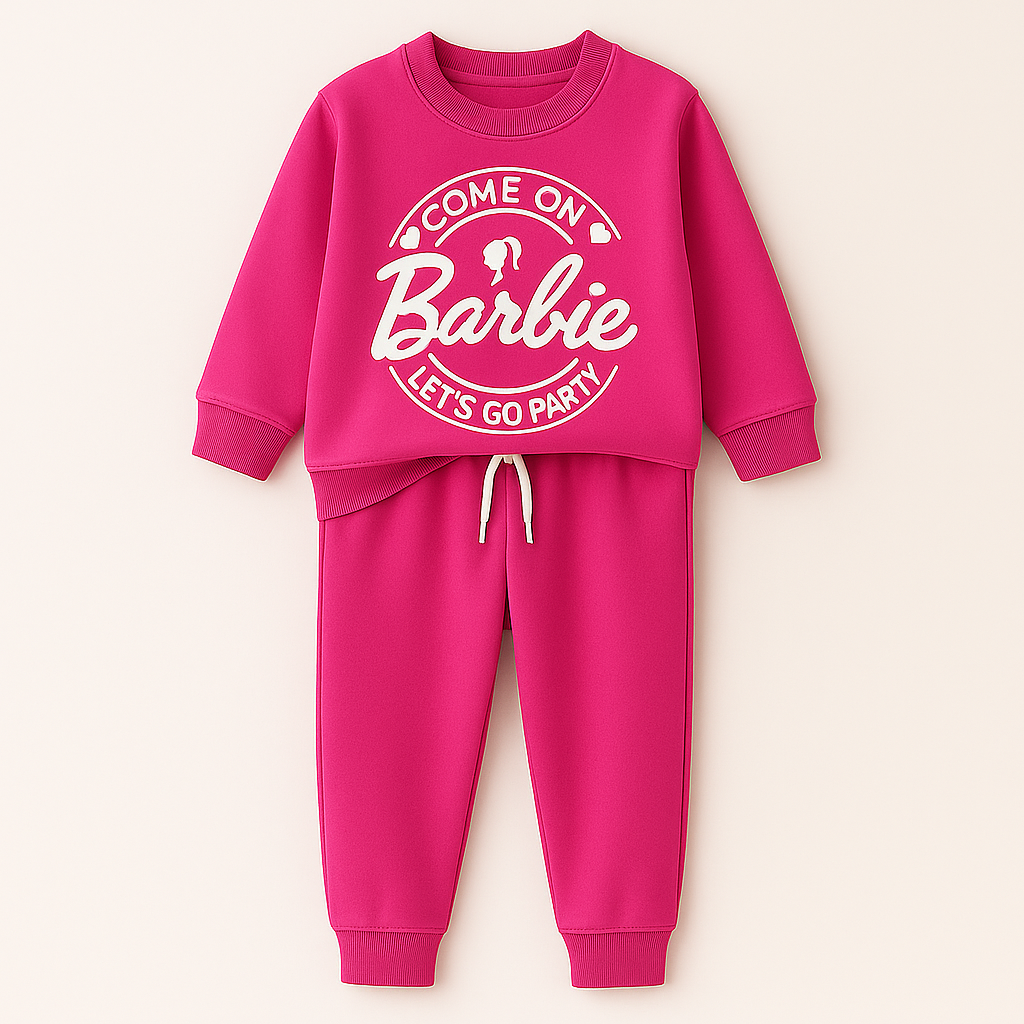 Discover Barbie Pink Kids Printed Tracksuit – Stylish Soft