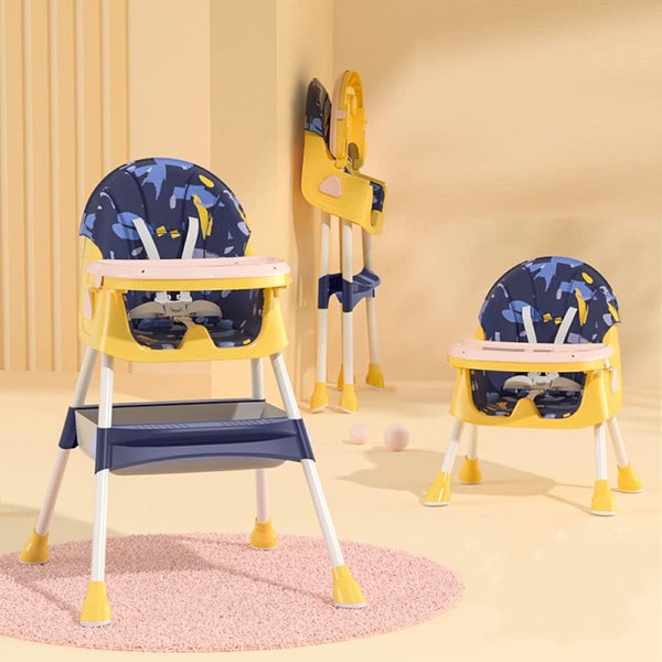Infantes Baby Highchair Navy Blue & Yellow