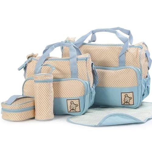 Baby Diapers Bag 5Pcs Light Blue - Sunshine