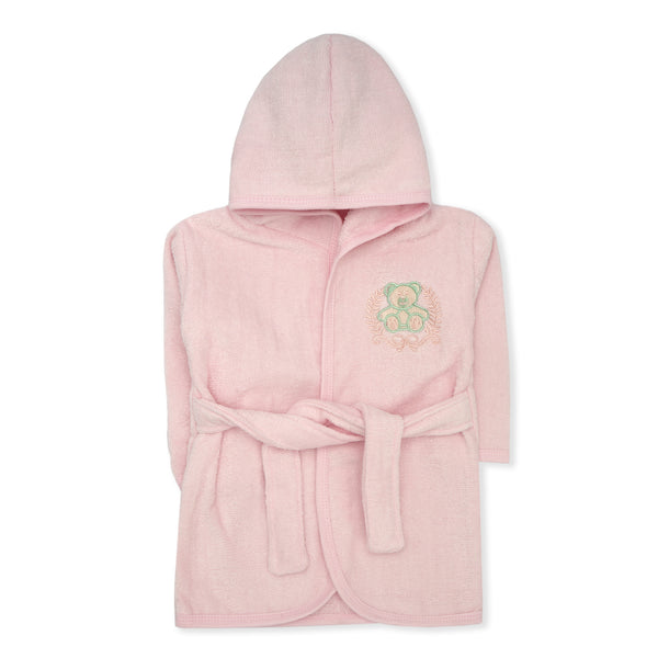 Baby Bath Robe Bear Pink - Sunshine