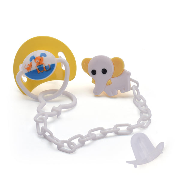Baby Pacifier With Holder Elephant Yellow - Sunshine