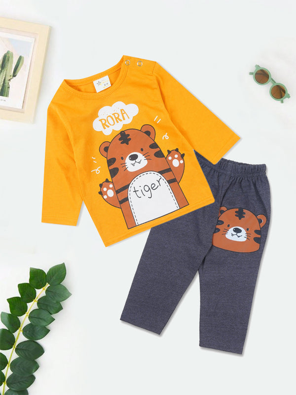 Baby Winter Pajama Set Tiger Mustard - Sunshine