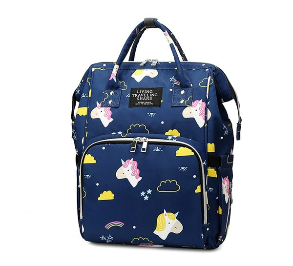 Baby Diaper Bag (Waterproof) Unicorn & Clouds Navy Blue - Sunshine