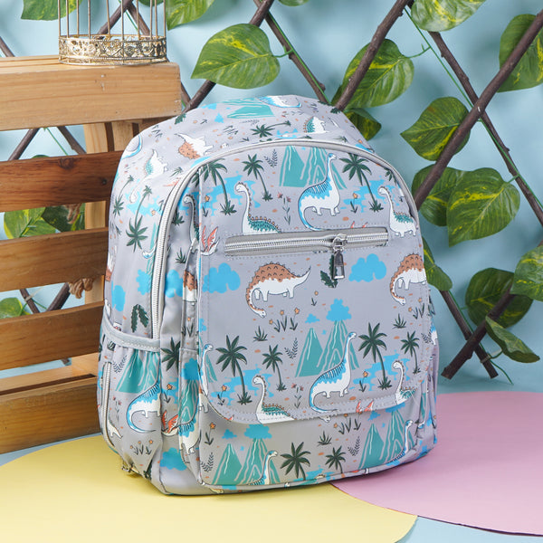 Waterproof Baby Diaper Backpack Dino Grey - Sunshine