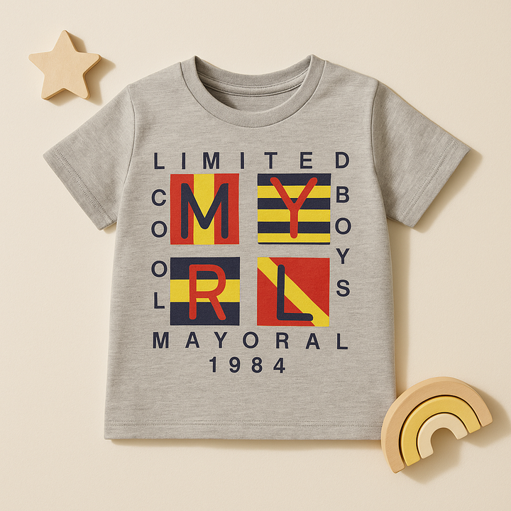 FINERY KIDS COTTON T SHIRT COOL BOYS GREY 11-12Y