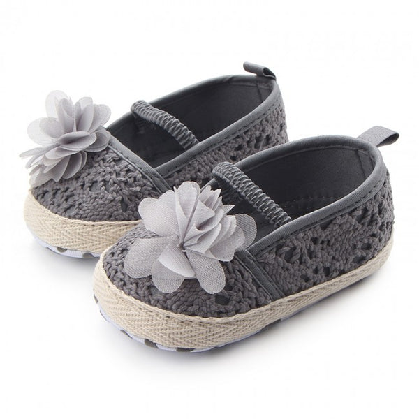 Baby Steps Shoes Flower Grey