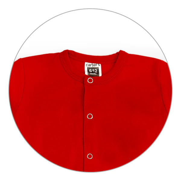 CAREONE BABY SLEEPSUIT PLAIN  RED  (6-12 MONTHS)