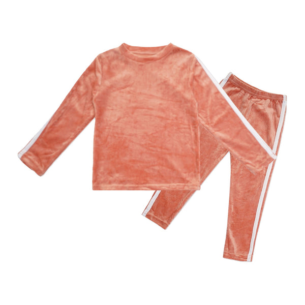 Little Sparks Baby Velvet Pajama Suit Light Pink