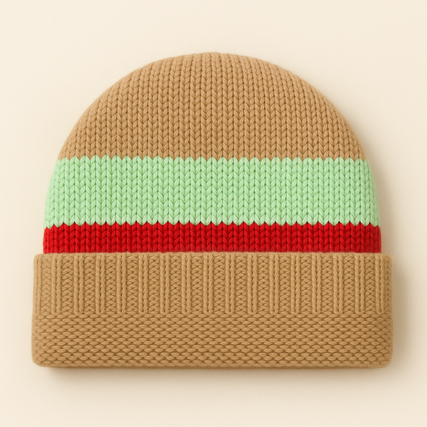 Baby Cap Multi Stripes Brown Shade (0-3 Months) - Sunshine