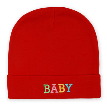 LITTEL   SPARKS BABY PRINTED CAP PLAIN RED