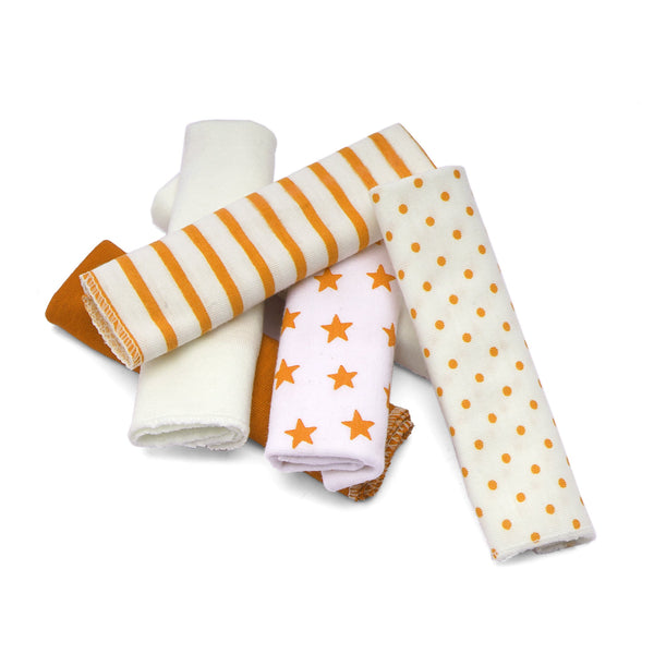 LITTLE SPARK BABY WASH CLOTHS PACK OF 6 YELLOW & WHITE