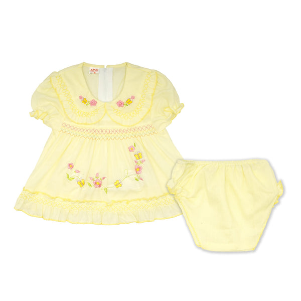 Little Sparks 2Pcs Baby Frock Yellow