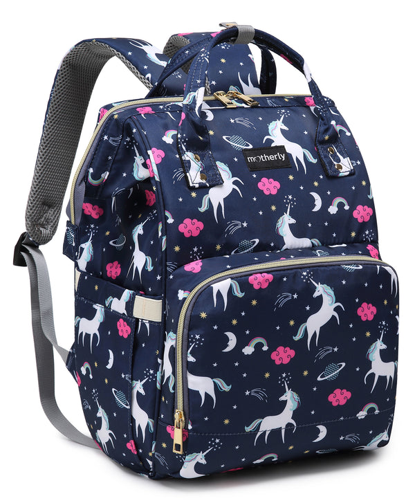 Baby Diaper Bag (Waterproof) Unicorn Navy Blue - Sunshine