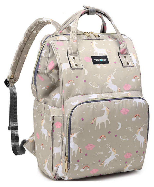 Baby Diaper Bag (Waterproof) Unicorn Grey - Sunshine