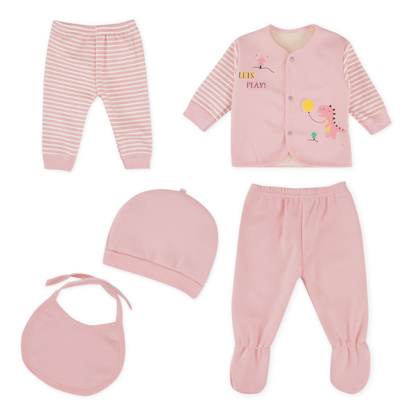 Little Star Baby Warm Gift Set Dino Pink (6-9 Months)