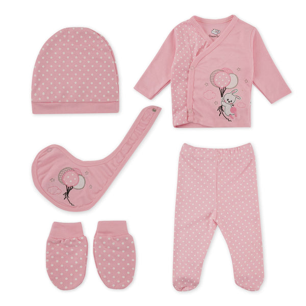 Little Star Newborn Baby 5Pcs Gift Set Rabbit Pink
