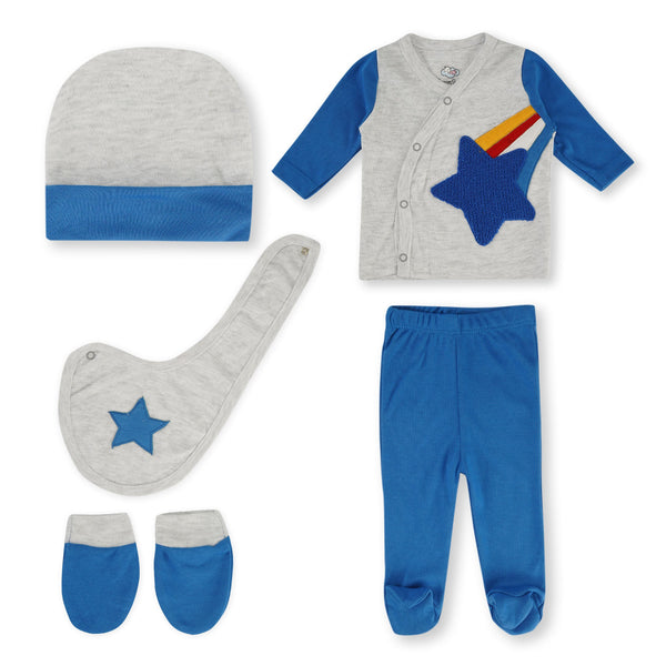 Little Star Newborn Baby 5Pcs Gift Set Star Blue