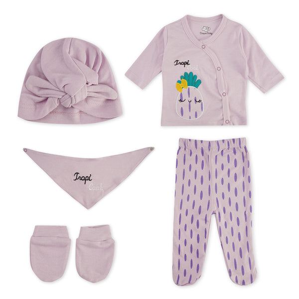 Little Star Newborn Baby 5Pcs Gift Set Cool Purple