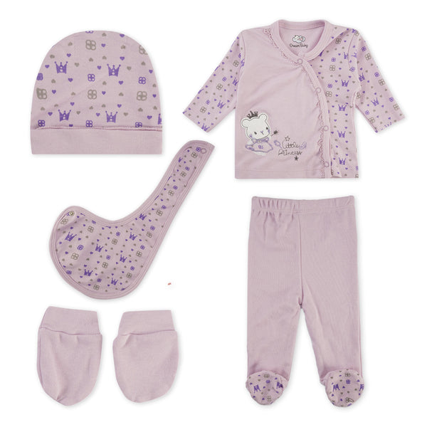 Little Star Newborn Baby 5Pcs Gift Set Princess Purple