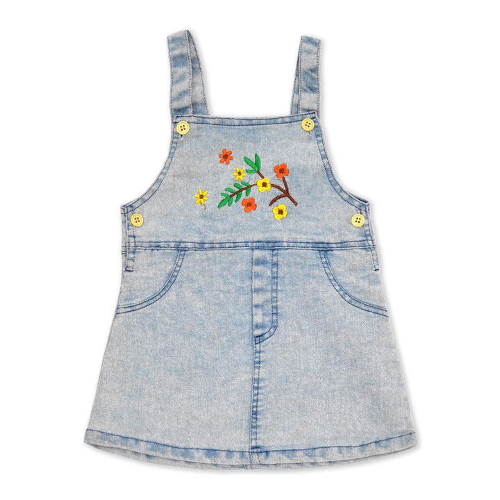 LITTLE STAR GIRLS DUNGAREE FLOWERS YELLOW NO.13 3 Y
