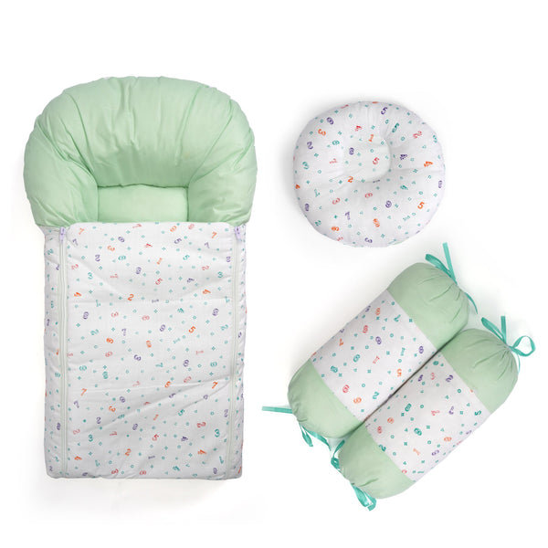 Little Star Baby 3Pcs Carry Nest & Pillow Set Green