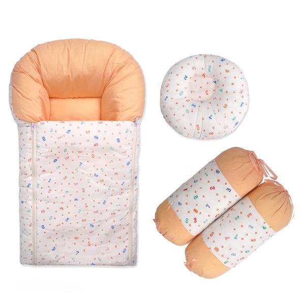 Little Star Baby 3Pcs Carry Nest & Pillow Set Orange