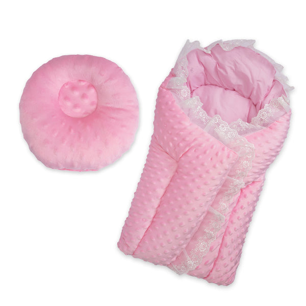 Little Star Baby 2Pcs Foldable Carry Nest & Pillow Set Pink