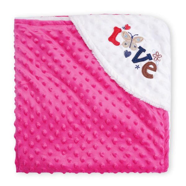 Little Star Baby Poppy Seed Fleece Wrapping Sheet Dark Pink