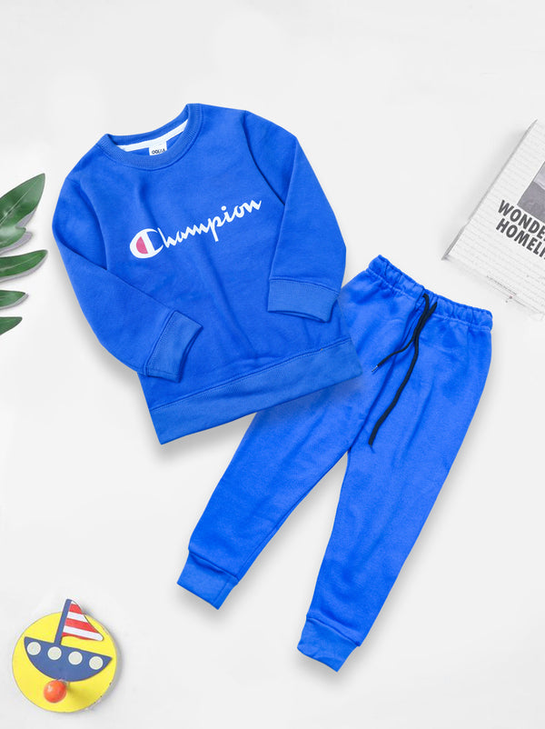 Oolaa Kids Printed Tracksuit Champion Blue