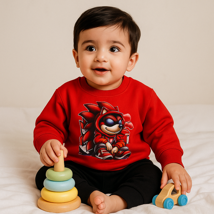 OOLAA KIDS FLEECE TRACKSUIT RABBIT RED 3-4Y