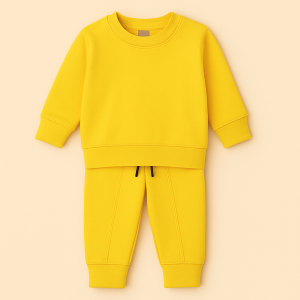 OOLAA KIDS FLEECE TRACKSUIT PLAIN YELLOW 5-6Y