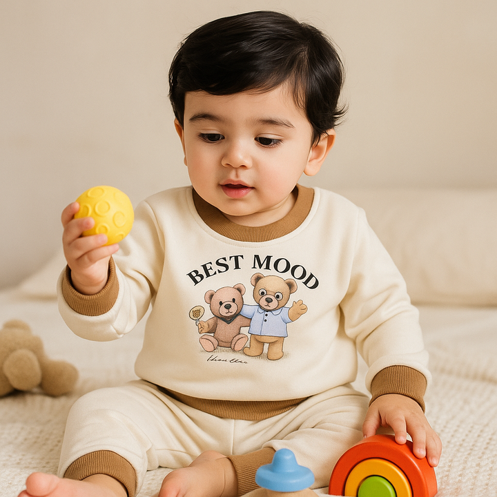 OOLAA BABY WINTER  PAJAMA SET BEAR OFFWHITE 18-24M