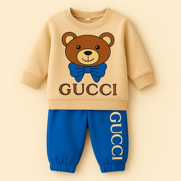 OOLAA KIDS FLEECE TRACKSUIT GUCCI BEAR BLUE 5-6Y