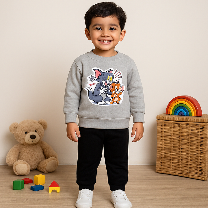 OOLAA KIDS FLEECE TRACKSUIT TOM & JERRY GREY 5-6Y