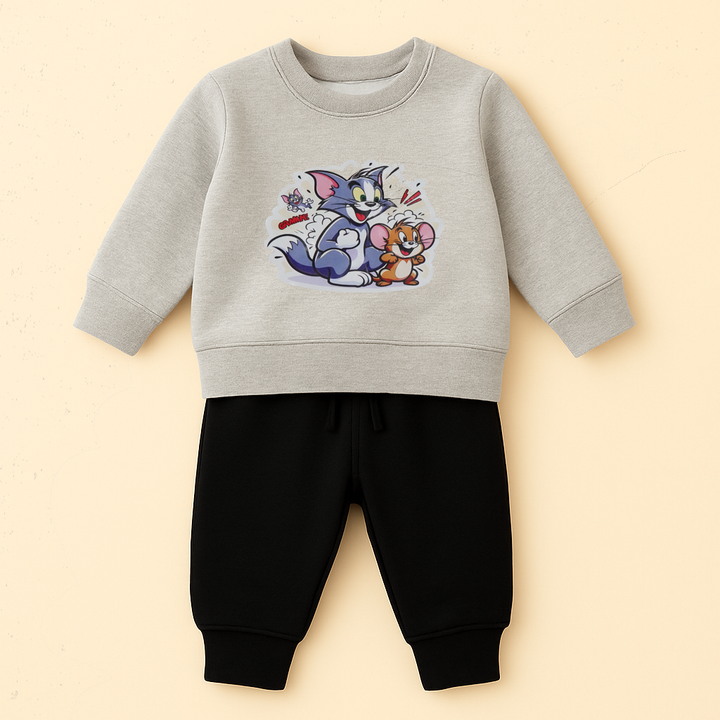 OOLAA KIDS FLEECE TRACKSUIT TOM & JERRY GREY 5-6Y