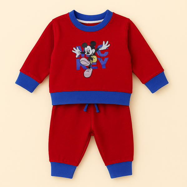 OOLAA BABY WINTER   PAJAMA SET MICKEY RED 18-24M